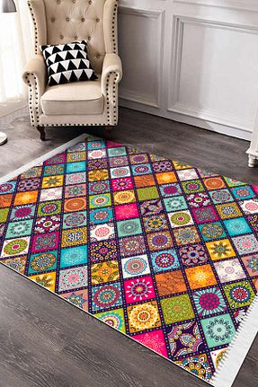 گلیم نارنجی پلی استر Serteks - کد 77232495