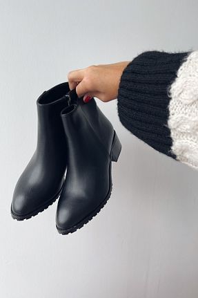 چکمه مشکی زنانه چرم مصنوعی selinshoes - کد 366240058