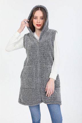 جلیقه طوسی زنانه رگولار MODA VUSLAT - کد 167626744