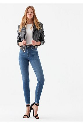 شلوار آبی زنانه پنبه - الاستین Livik - کد 366660709