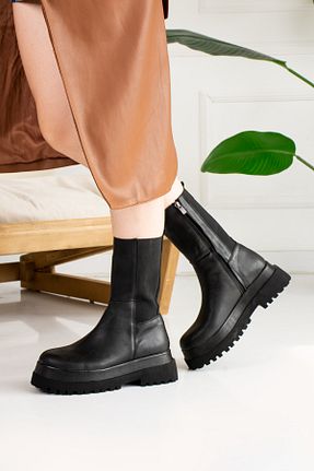 بوت / نیم بوت مشکی زنانه جیر İmerShoes - کد 354880599