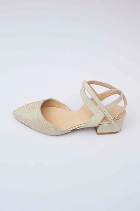 صندل بژ زنانه پاشنه تخت DERİDE MODA - کد 368163088