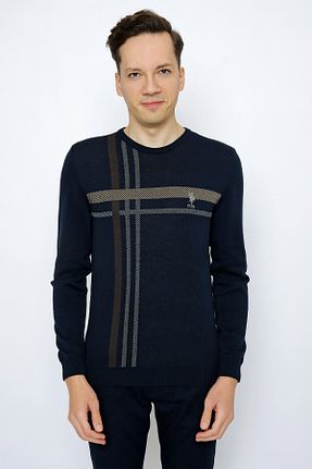پلیور سرمه ای مردانه هندسی U.S. Polo Assn. - کد 368259525