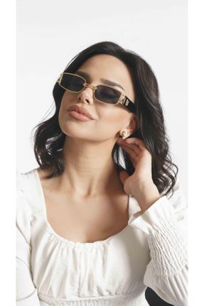 عینک آفتابی زنانه 55 UV400 فلزی مات مستطیل کد 308857130