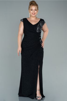 لباس مجلسی سایز بزرگ مشکی زنانه بدون آستین رگولار کد 367675012