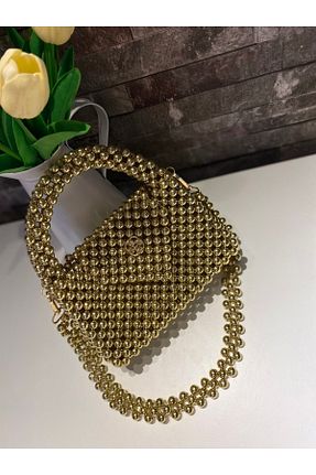 کیف دستی طلائی زنانه سایز متوسط NY BAGS - کد 367777303