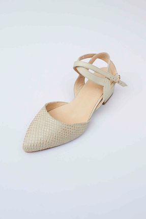 صندل بژ زنانه پاشنه تخت DERİDE MODA - کد 368163088