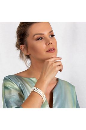 دستبند جواهر سفید زنانه سنگ طبیعی Tesbihname - کد 144980985