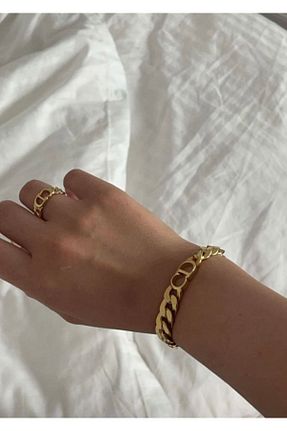 دستبند استیل (فولاد) طلائی زنانه استیل (فولاد) Filizce butik - کد 369818687