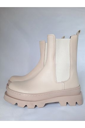 بوت / نیم بوت بژ زنانه چرم مصنوعی AYALSHOES - کد 369545173