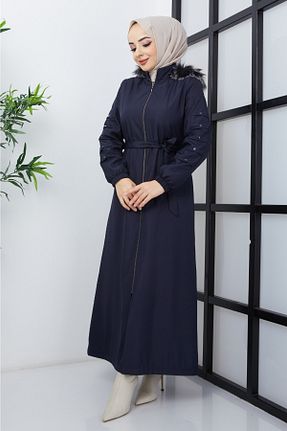 کاپشن حجاب سرمه ای زنانه اورسایز KMKkombin - کد 369143550