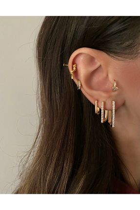 گوشواره جواهر طلائی روکش طلا کد 357248595