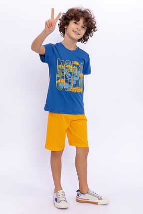 ست بالاتنه و پائین تنه آبی بچه گانه بافت U.S. Polo Assn. - کد 369549104