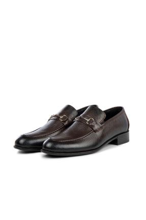 کفش کلاسیک قهوه ای مردانه چرم طبیعی پاشنه کوتاه ( 4 - 1 cm ) پاشنه ساده کد 369804764