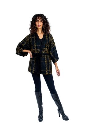 کیمونو و کافتان مشکی زنانه بافتنی EveryMono - کد 369900413