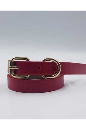 کمربند قرمز زنانه چرم مصنوعی kemercimFashion - کد 370034321