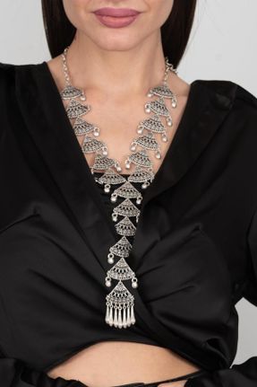 گردنبند جواهر طوسی زنانه کد 177205483