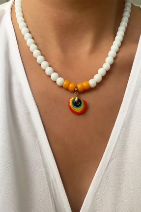 گردنبند جواهر نارنجی زنانه کد 369199864