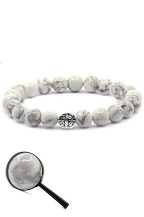 دستبند جواهر سفید زنانه سنگ طبیعی کد 369232157