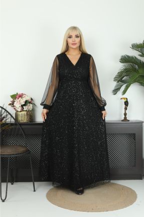 لباس مجلسی سایز بزرگ مشکی زنانه رگولار کد 369739528