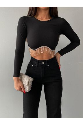 بلوز مشکی زنانه ساده LB Laluna Butik - کد 369831269