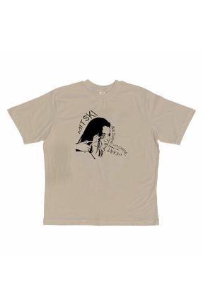 تی شرت بژ زنانه رگولار یقه گرد کد 370140074
