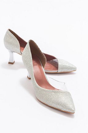 کفش پاشنه بلند کلاسیک زرد زنانه چرم مصنوعی luvishoes - کد 207531910