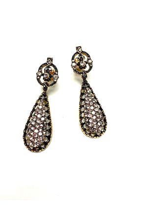 گوشواره جواهر زرد فلزی SOFIAS ZOO - کد 372051105