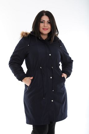 کاپشن سایز بزرگ سرمه ای زنانه اسلیم فیت TUTveAL Collection - کد 190720953