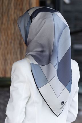 روسری سرمه ای 90 x 90 Vissona - کد 372249219