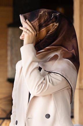 روسری قهوه ای 90 x 90 Vissona - کد 370880648