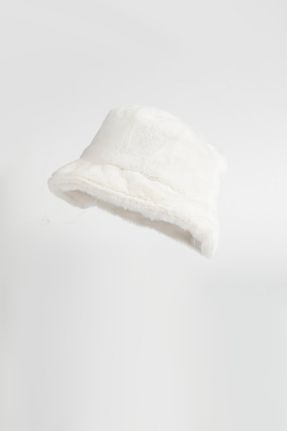 کلاه سفید زنانه کرک مصنوعی کد 371930573