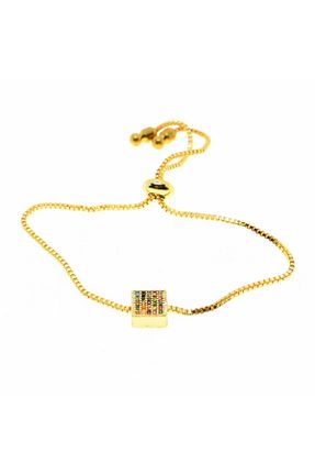 دستبند جواهر طلائی زنانه زیرکن X-Lady Accessories - کد 371639288