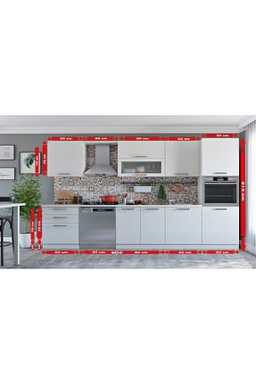کابینت های آماده آشپزخانه سفید Suntalam Kenyap - کد 320305048