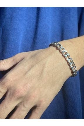 دستبند استیل (فولاد) طوسی مردانه استیل ضد زنگ UBUH SHOP - کد 373021330