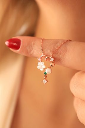 گردنبند نقره صورتی زنانه 925 عیار LINTERNA - کد 373262001