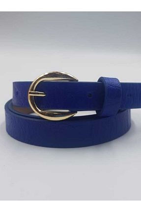 کمربند آبی زنانه چرم مصنوعی kemercimFashion - کد 373630469