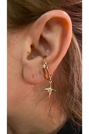گوشواره غضروفی نقره صورتی AychaAksesuar - کد 373179117