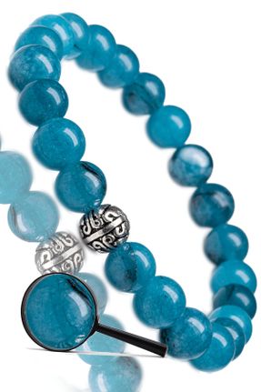 دستبند جواهر آبی زنانه سنگ طبیعی کد 374924163