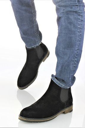 بوت / نیم بوت مشکی مردانه چرم خالص DOCKA - کد 375163997