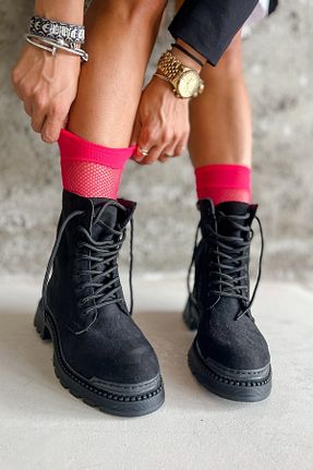 بوت / نیم بوت مشکی زنانه جیر Shoebutik - کد 374920056