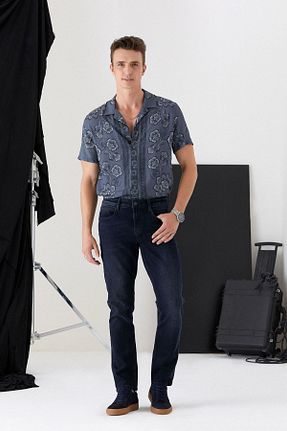 شلوار جین سرمه ای مردانه پاچه ساده Pantamo Jeans - کد 242692050