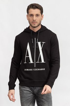 سوئیشرت مشکی مردانه ساده Armani Exchange - کد 375605488