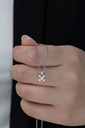گردنبند الماس سفید 0,21 - 0,50 Crystal Diamond Zirconia - کد 375371083