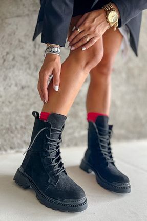بوت / نیم بوت مشکی زنانه جیر Shoebutik - کد 374902044
