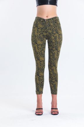 شلوار جین خاکی زنانه پاچه تنگ فاق بلند جین جوان استاندارد کد 344159756
