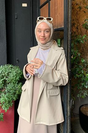 کت حجاب طوسی زنانه تنگ ceylan otantik - کد 375088945