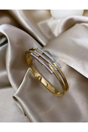 دستبند استیل (فولاد) طلائی زنانه استیل (فولاد) HOSBUTIK - کد 375735495