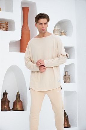 سوئیشرت بژ مردانه ساده FAST EFFECT WEAR - کد 376113868