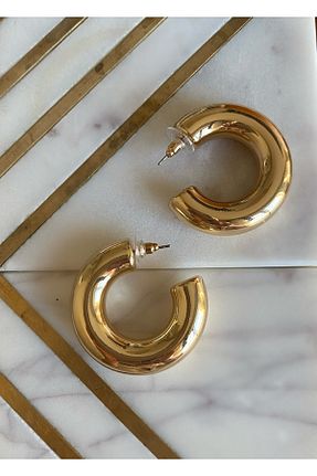 گوشواره جواهر طلائی برنجی Pinery Jewels - کد 376248559